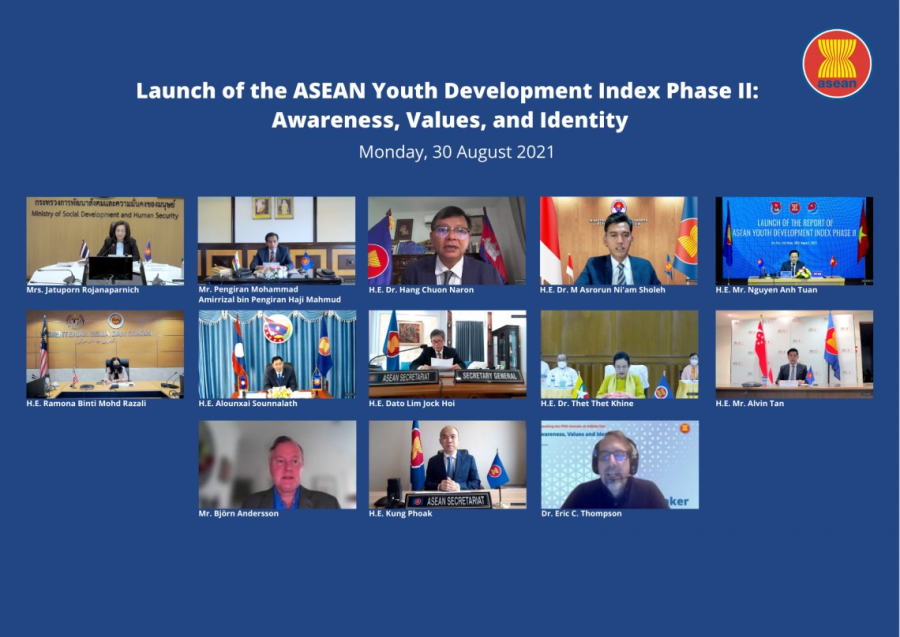 Screenshot of an ASEAN virtual conference with sixteen participants.